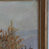 Large Framed Vintage Original Impressionist Landscape with Sheep Painting