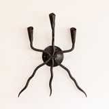 Vintage Wrought Iron Brutalist Gothic Candelabra Wall Sconce
