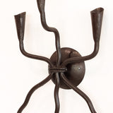 Vintage Wrought Iron Brutalist Gothic Candelabra Wall Sconce