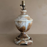 Unique Large Vintage Blue and Brown Alabaster Table Lamp