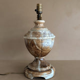 Unique Large Vintage Blue and Brown Alabaster Table Lamp