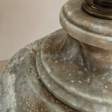Unique Large Vintage Blue and Brown Alabaster Table Lamp