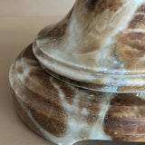 Unique Large Vintage Blue and Brown Alabaster Table Lamp