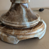 Unique Large Vintage Blue and Brown Alabaster Table Lamp