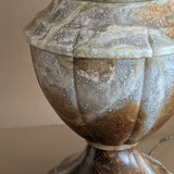Unique Large Vintage Blue and Brown Alabaster Table Lamp