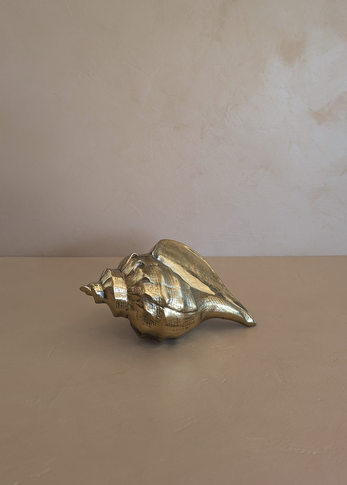 Large Vintage Brass Conch Shell