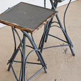 Pair of Vintage Blue Primitive Folk Art Adirondack Twig Side Tables