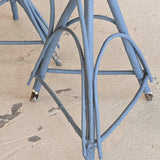Pair of Vintage Blue Primitive Folk Art Adirondack Twig Side Tables