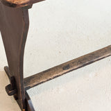 Late 1800s Primitive Pennsylvania Dutch Wooden Trestle Table with Original Red Wash Paint and Mortise and Tenon Construction