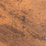 Late 1800s Primitive Pennsylvania Dutch Wooden Trestle Table with Original Red Wash Paint and Mortise and Tenon Construction