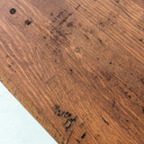 Late 1800s Primitive Pennsylvania Dutch Wooden Trestle Table with Original Red Wash Paint and Mortise and Tenon Construction