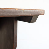 Late 1800s Primitive Pennsylvania Dutch Wooden Trestle Table with Original Red Wash Paint and Mortise and Tenon Construction