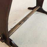 Late 1800s Primitive Pennsylvania Dutch Wooden Trestle Table with Original Red Wash Paint and Mortise and Tenon Construction