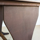 Late 1800s Primitive Pennsylvania Dutch Wooden Trestle Table with Original Red Wash Paint and Mortise and Tenon Construction