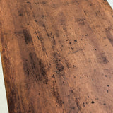 Late 1800s Primitive Pennsylvania Dutch Wooden Trestle Table with Original Red Wash Paint and Mortise and Tenon Construction