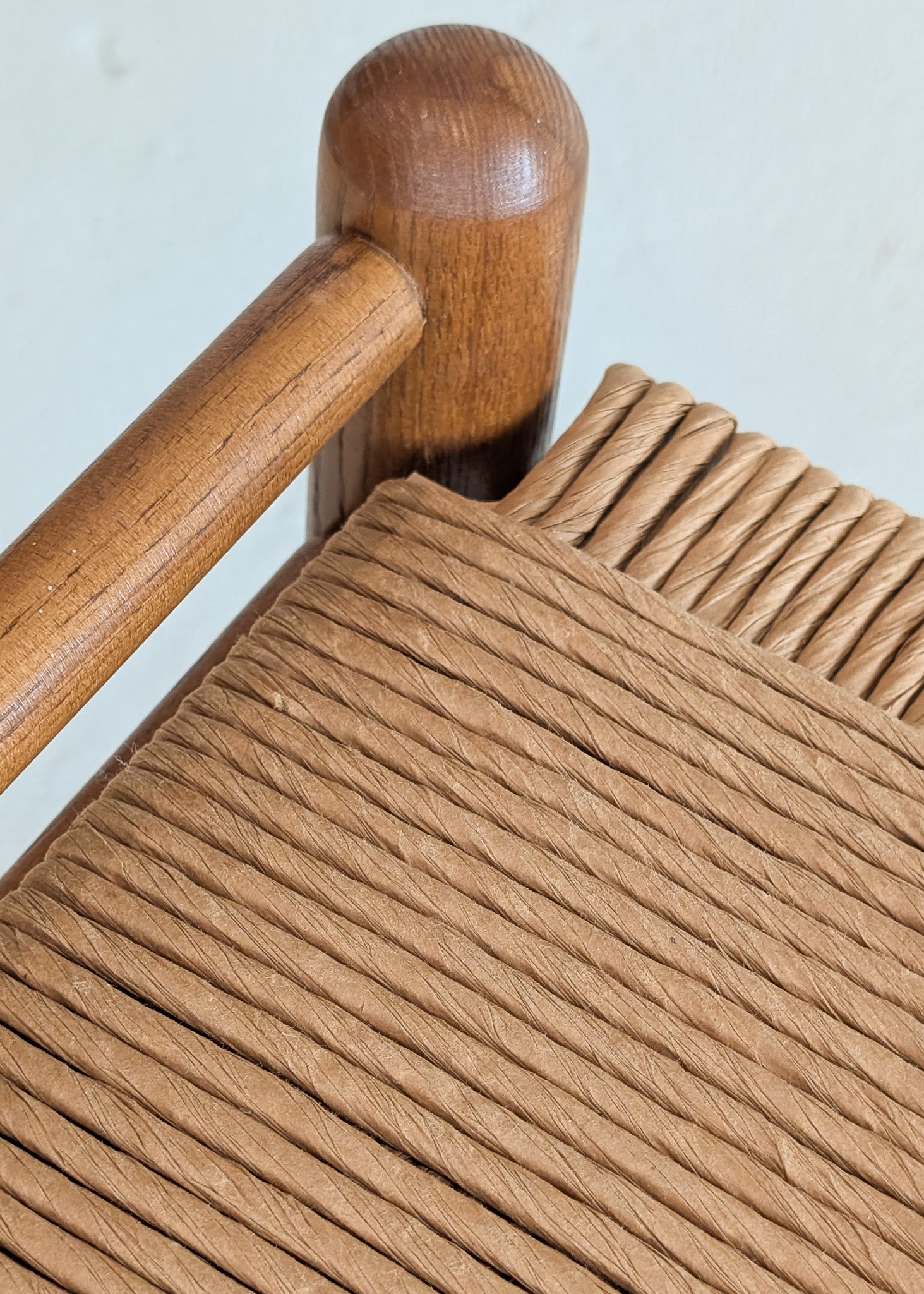 Danish-Style Paper Cord and Wood Stool #1