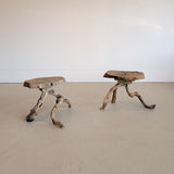 Unique Midcentury French Brutalist Grape Vine Stool - Sold Individually