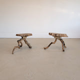 Unique Midcentury French Brutalist Grape Vine Stool - Sold Individually