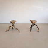 Unique Midcentury French Brutalist Grape Vine Stool - Sold Individually
