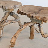 Unique Midcentury French Brutalist Grape Vine Stool - Sold Individually