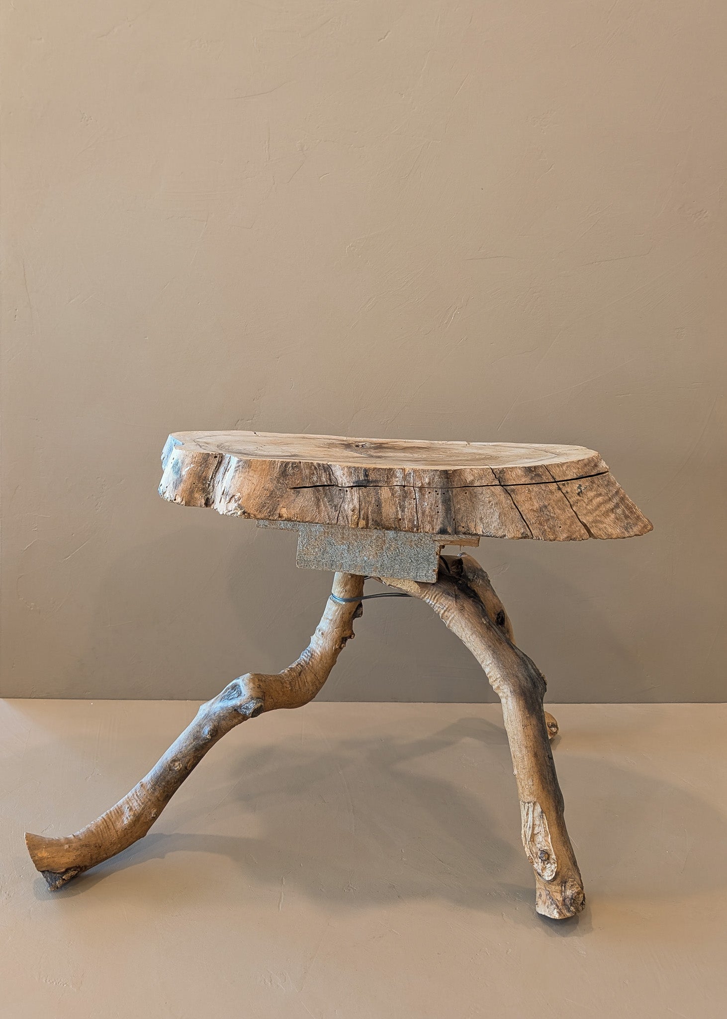 Unique Midcentury French Brutalist Grape Vine Stool - Sold Individually