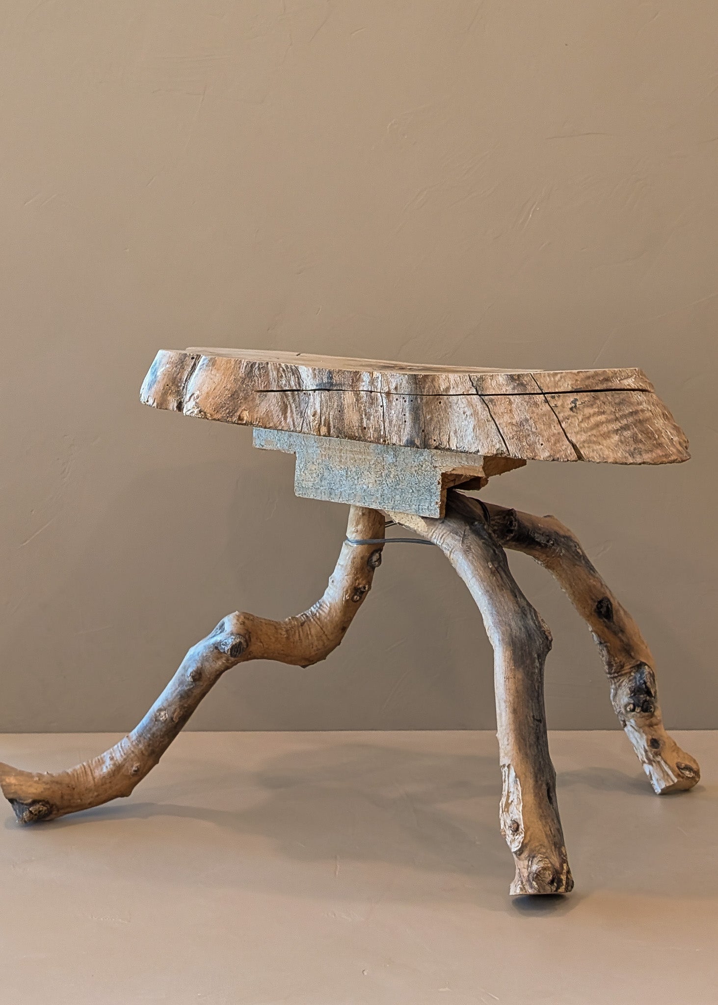 Unique Midcentury French Brutalist Grape Vine Stool - Sold Individually