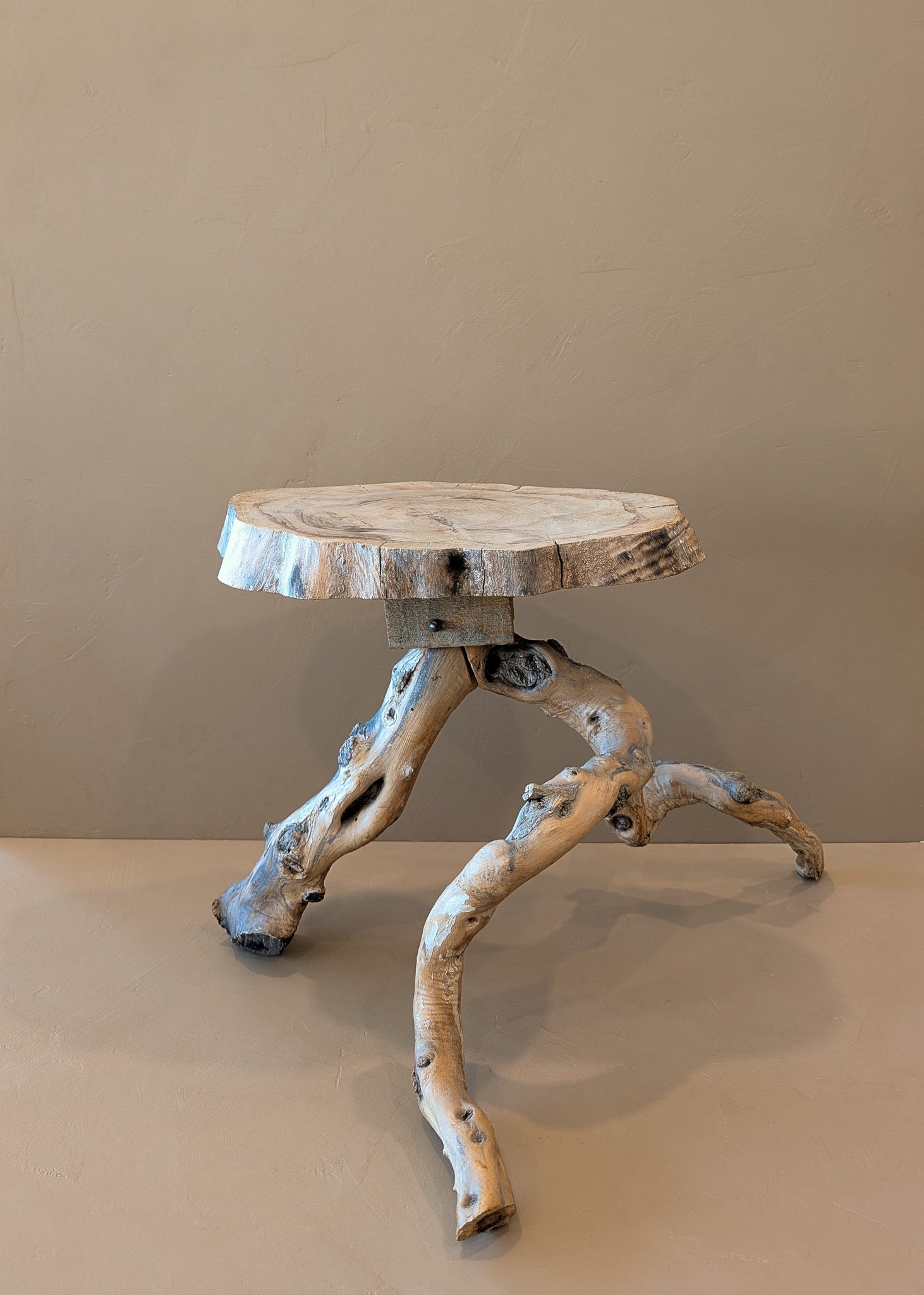 Unique Midcentury French Brutalist Grape Vine Stool - Sold Individually