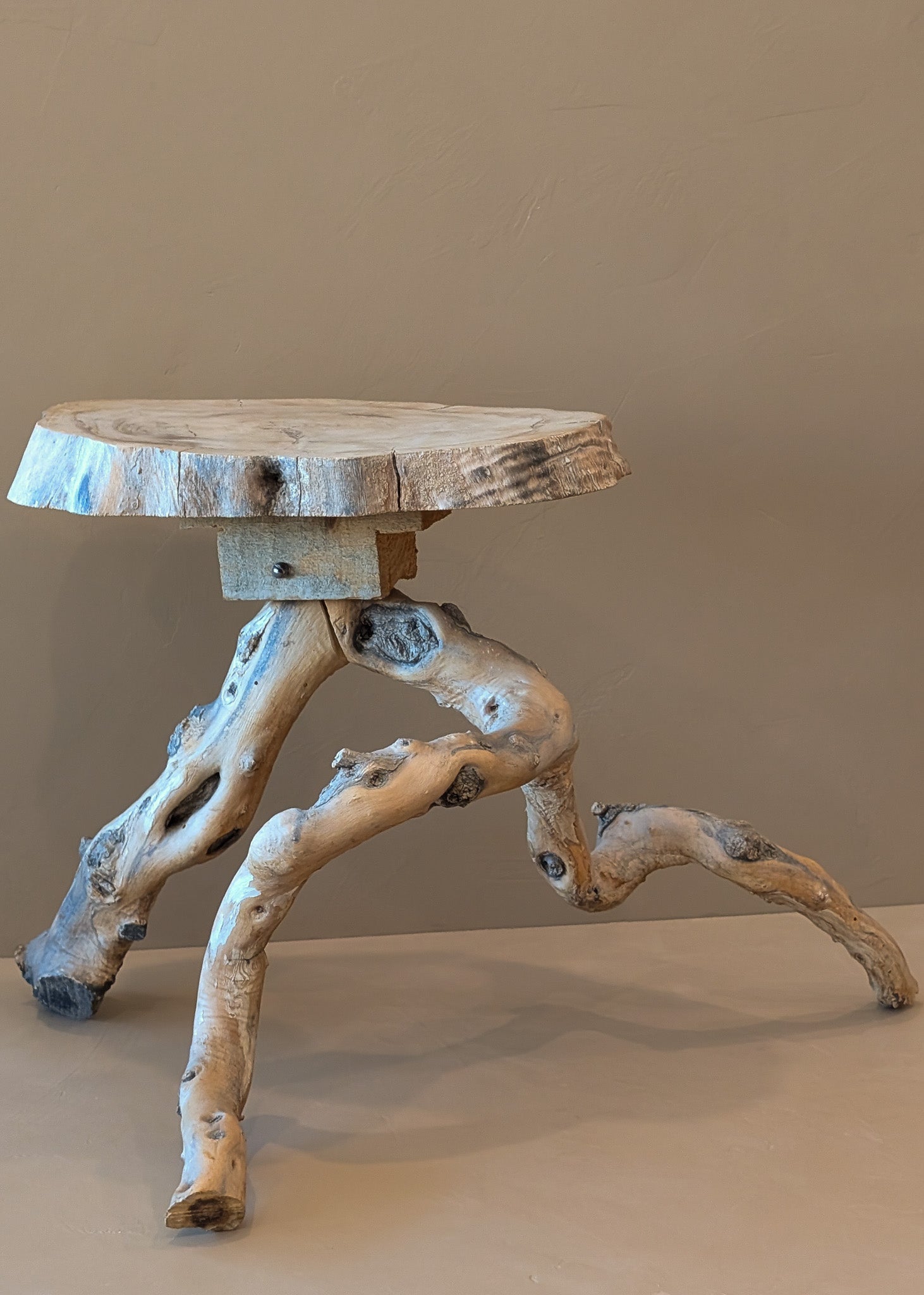 Unique Midcentury French Brutalist Grape Vine Stool - Sold Individually