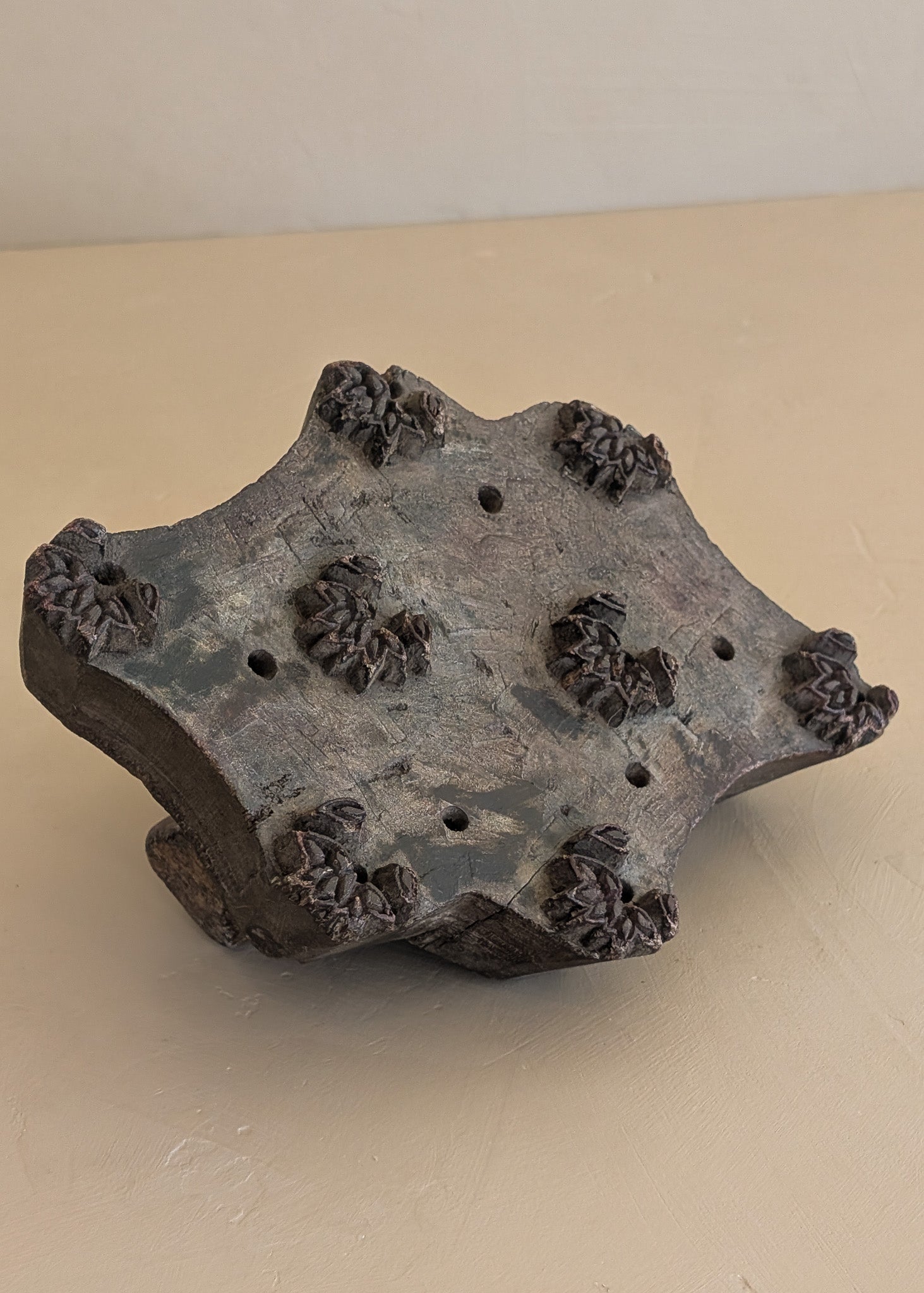 Vintage Indian Hand-carved Wooden Printing Block #8