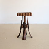 Early 1900s American Tramp Art Palm Frond Side Table