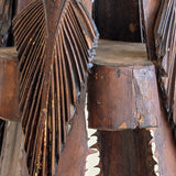 Early 1900s American Tramp Art Palm Frond Side Table