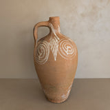 Vintage Turkish Olive Oil Jug with Freeform Motifs #7 - 16-3/4" Height