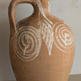 Vintage Turkish Olive Oil Jug with Freeform Motifs #7 - 16-3/4" Height