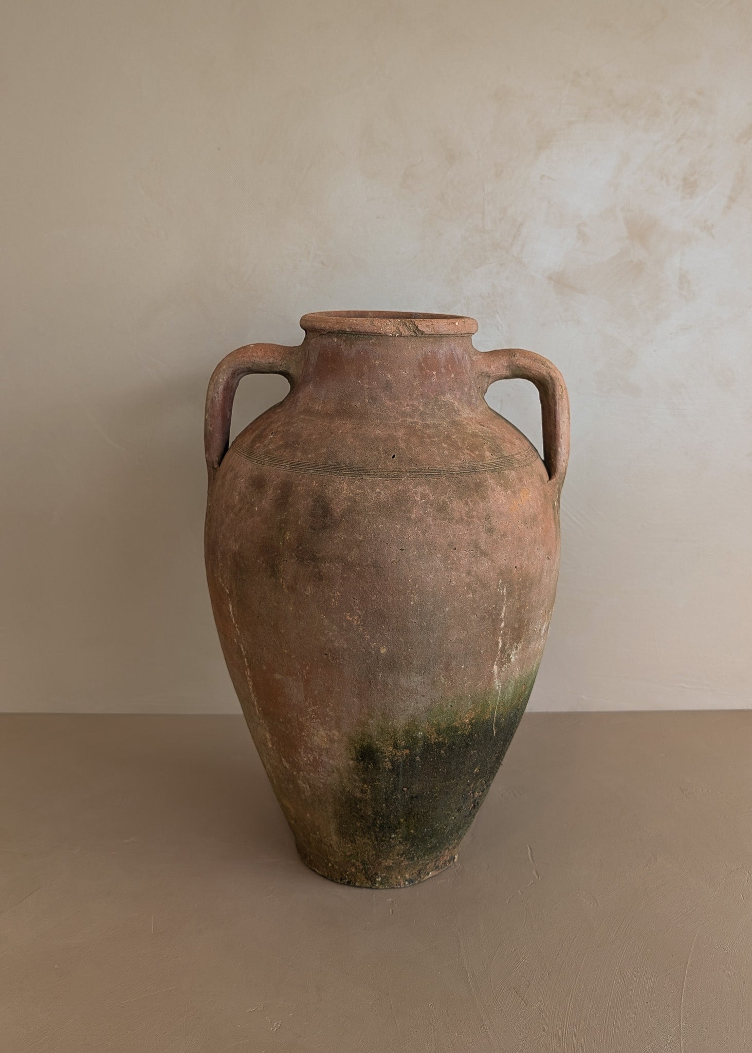 Vintage Amphora-Style Turkish Olive Oil Jug #8 - 16-1/2" Height