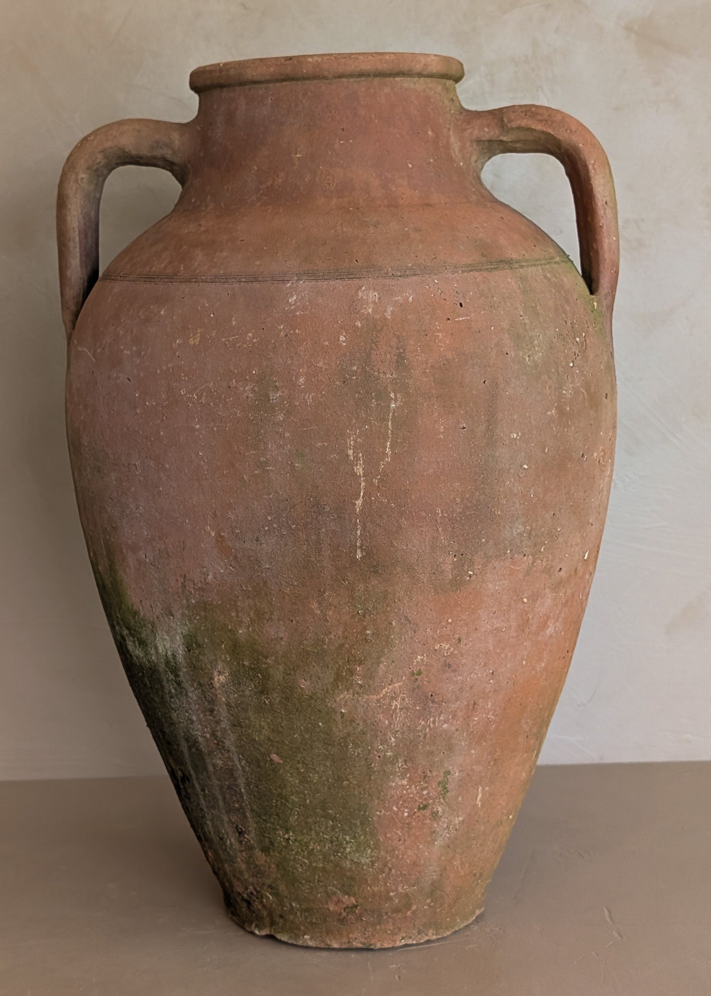 Vintage Amphora-Style Turkish Olive Oil Jug #8 - 16-1/2" Height