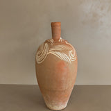 Vintage Turkish Olive Oil Jug with Freeform Motifs #11 - 17-1/2" Height