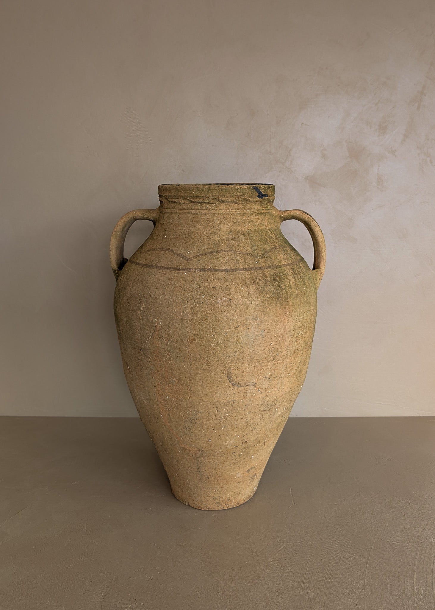 Vintage Amphora-Style Turkish Olive Oil Jug #12 - 17-1/4" Height