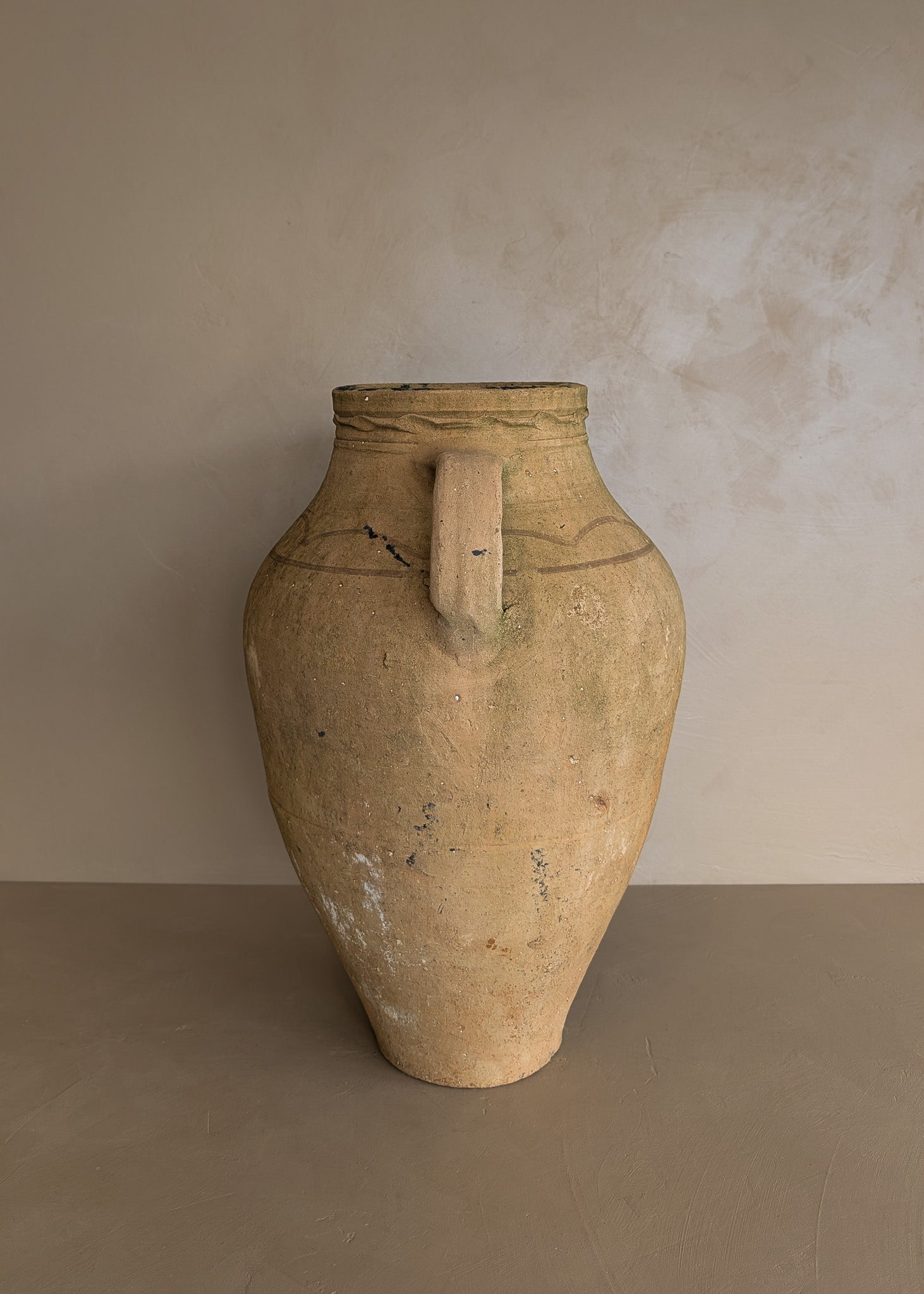 Vintage Amphora-Style Turkish Olive Oil Jug #12 - 17-1/4" Height