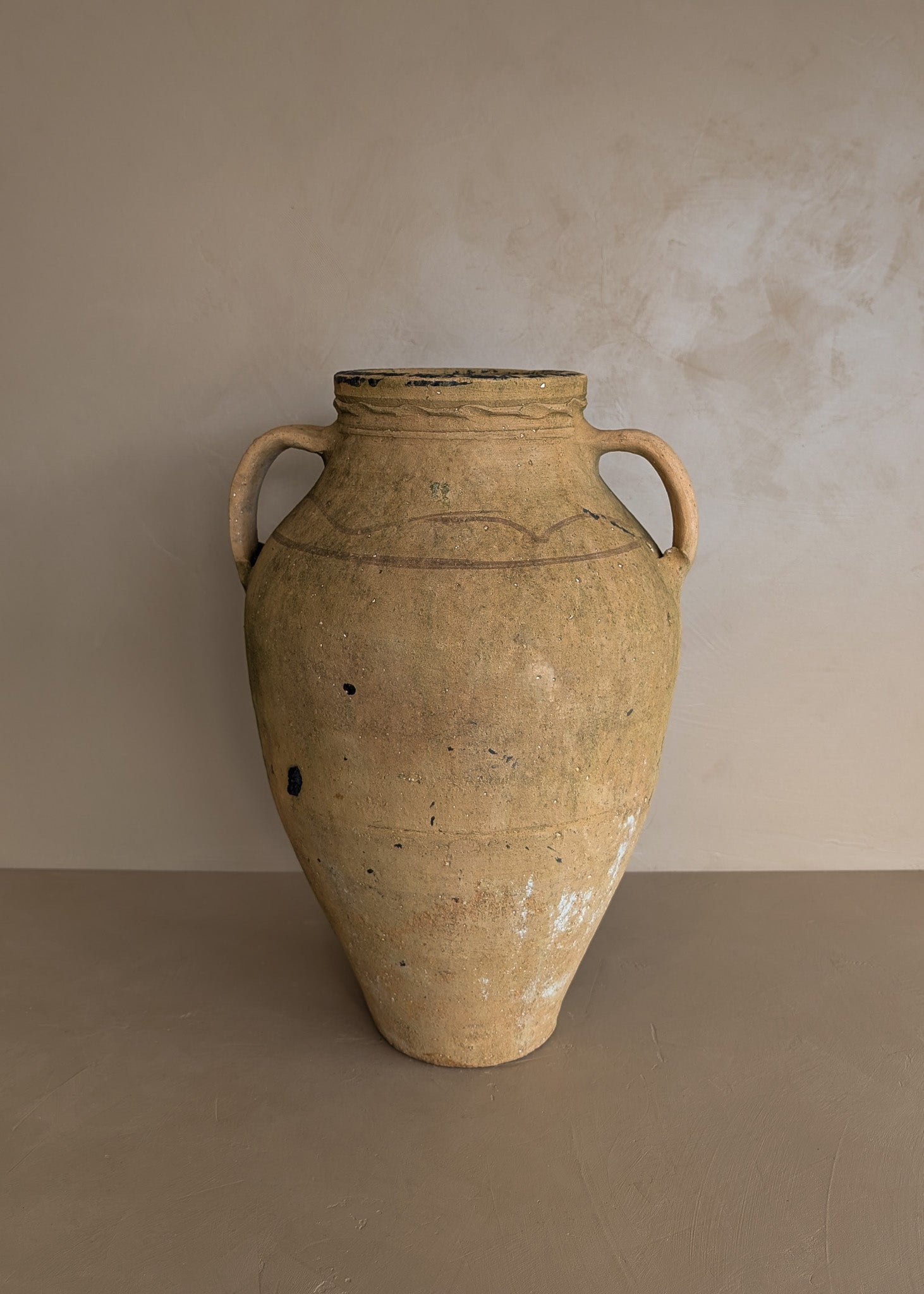Vintage Amphora-Style Turkish Olive Oil Jug #12 - 17-1/4" Height