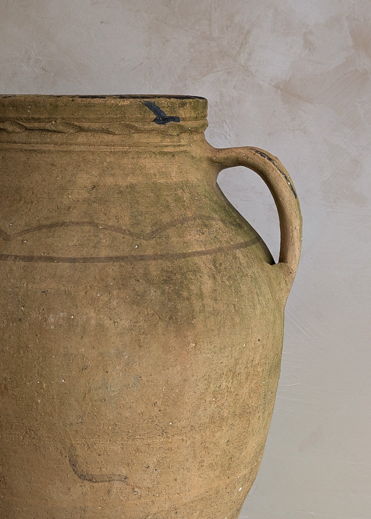 Vintage Amphora-Style Turkish Olive Oil Jug #12 - 17-1/4" Height