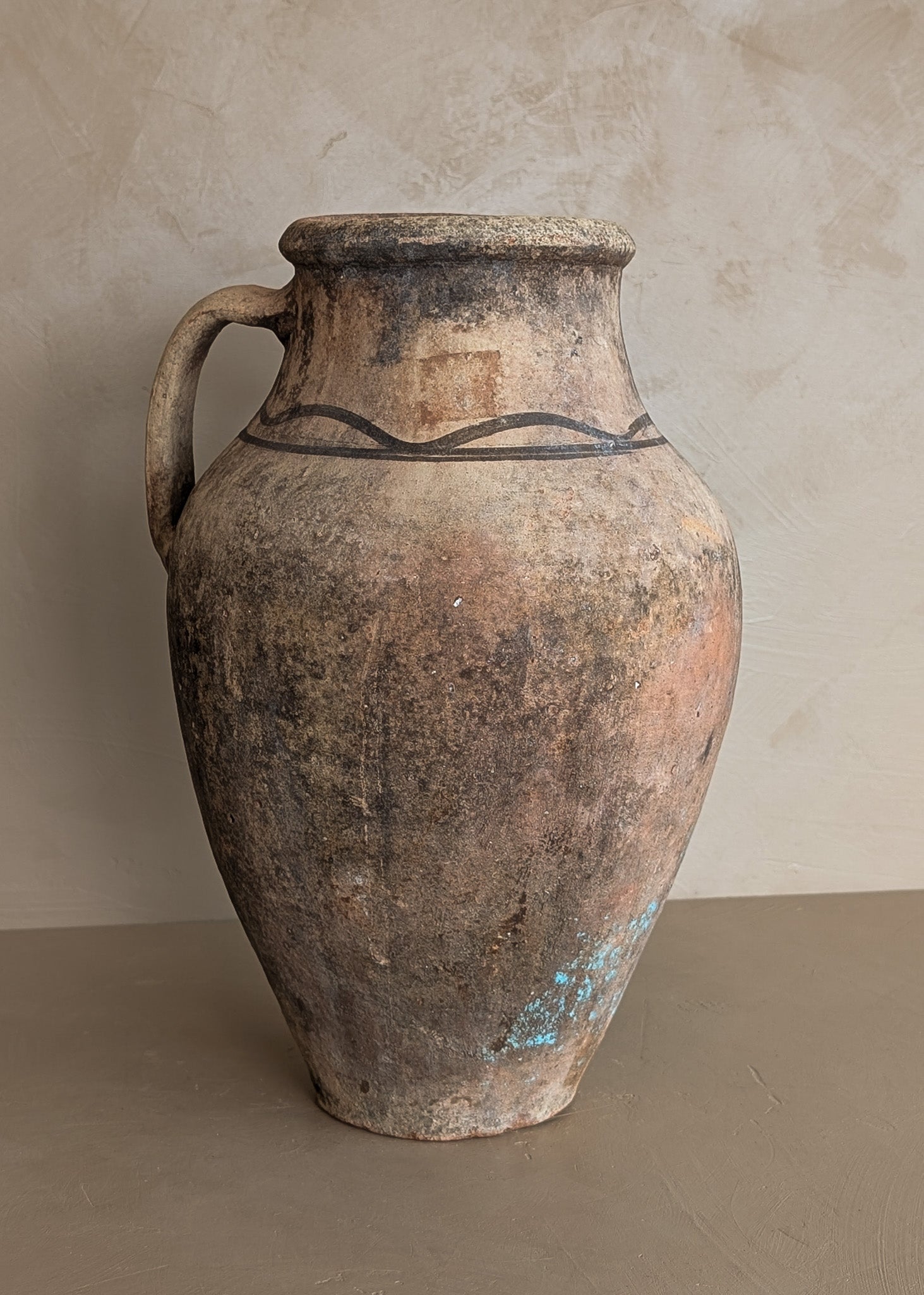Vintage Turkish Olive Oil Jug #13 - 13-3/4" Height