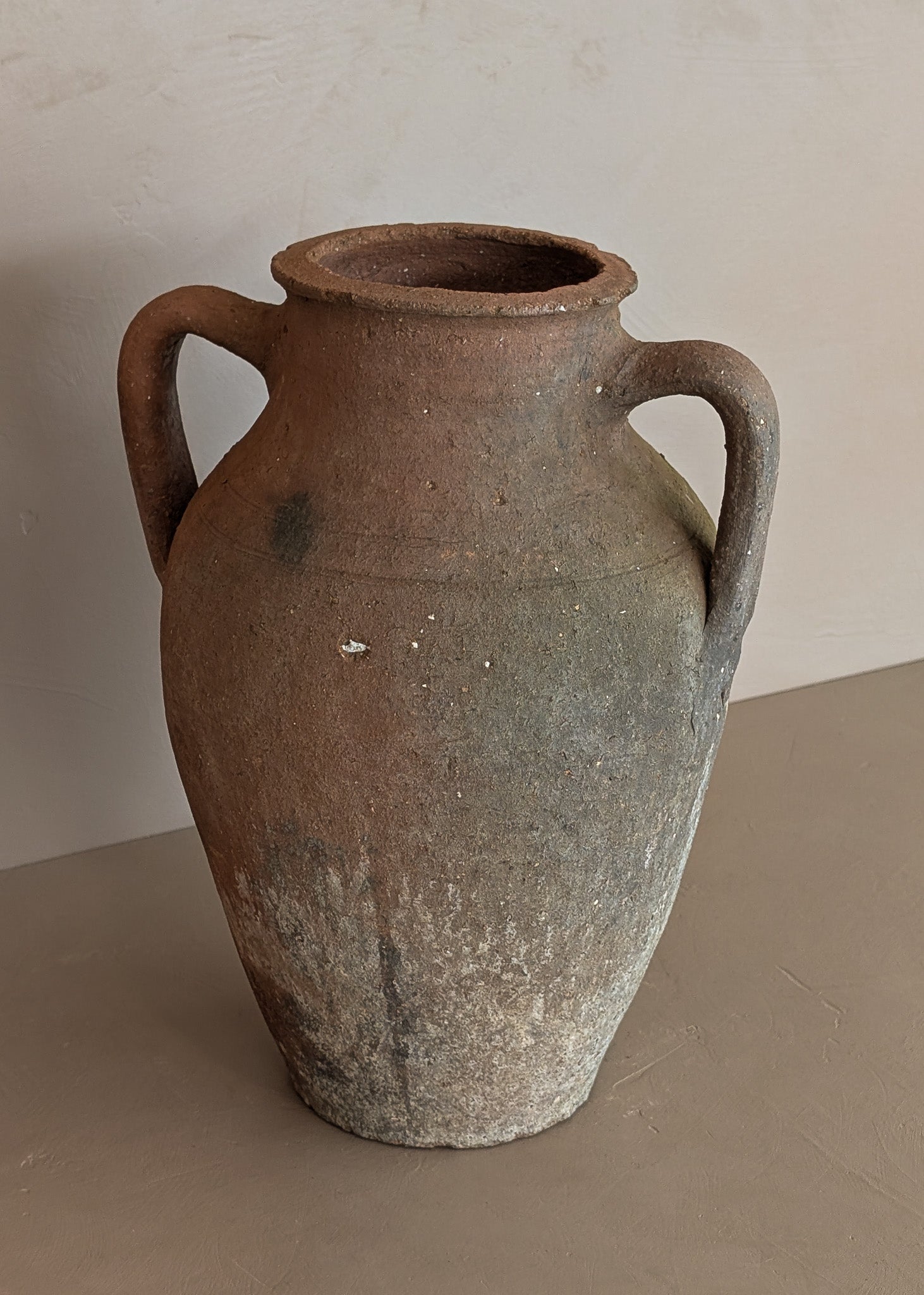 Vintage Amphora-Style Turkish Olive Oil Jug #16 - 12-1/4" Height
