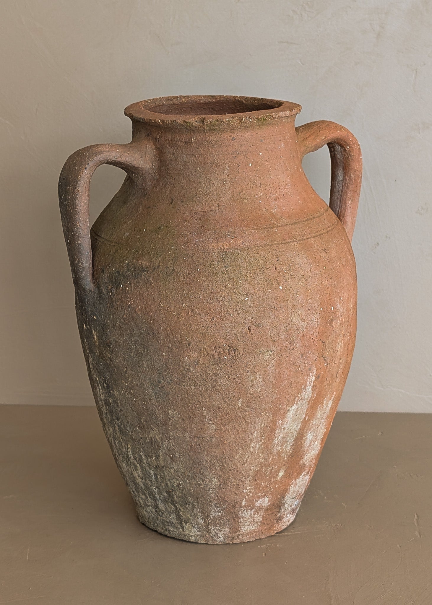 Vintage Amphora-Style Turkish Olive Oil Jug #16 - 12-1/4" Height