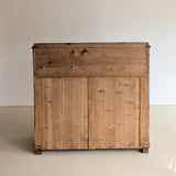 Antique European Pine Secretary with Two-Tone Trim and Original Skeleton Key