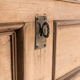 Antique European Pine Secretary with Two-Tone Trim and Original Skeleton Key