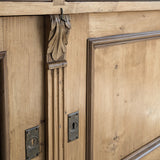 Antique European Pine Secretary with Two-Tone Trim and Original Skeleton Key