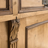 Antique European Pine Secretary with Two-Tone Trim and Original Skeleton Key