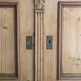 Antique European Pine Secretary with Two-Tone Trim and Original Skeleton Key
