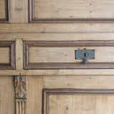 Antique European Pine Secretary with Two-Tone Trim and Original Skeleton Key