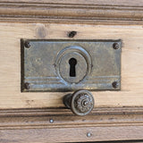 Antique European Pine Secretary with Two-Tone Trim and Original Skeleton Key
